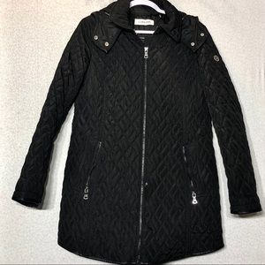 Calvin Klein knee length black winter jacket